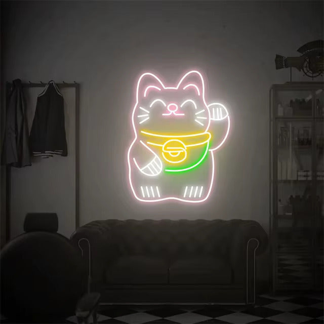 Lucky Cat LED Neon Sign