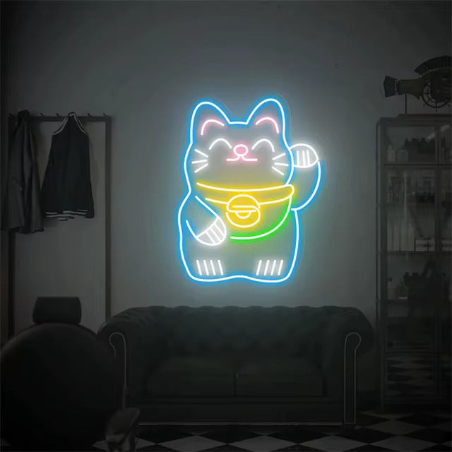 Lucky Cat LED Neon Sign