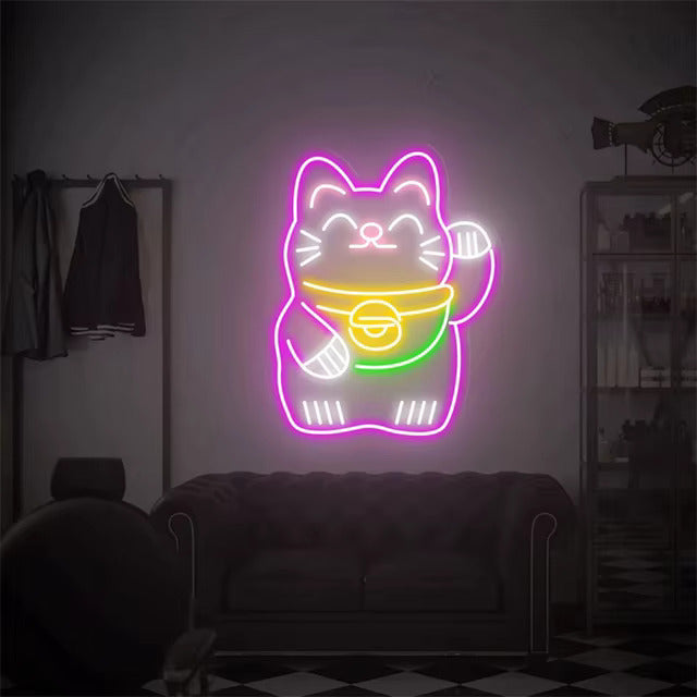 Lucky Cat LED Neon Sign