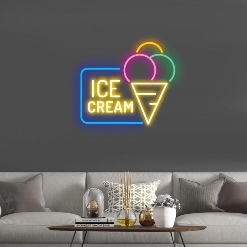 Colorful Ice Cream LED Neon Sign decoration idea