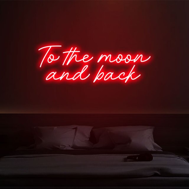 To the Moon and Back LED Neon Sign