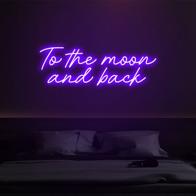 To the Moon and Back LED Neon Sign