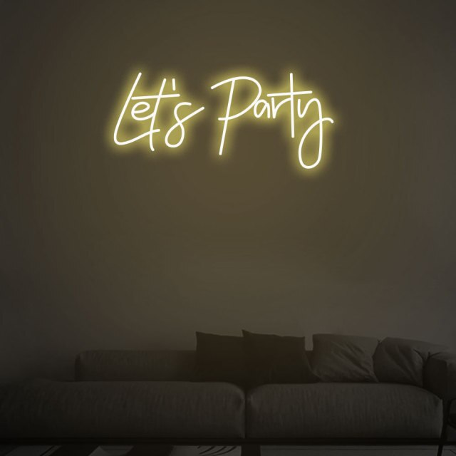 Let's Party LED Neon Sign (Fast Delivery)
