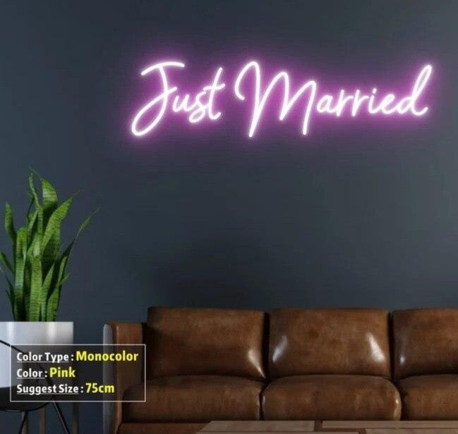 Just Married LED Neon Sign - Large