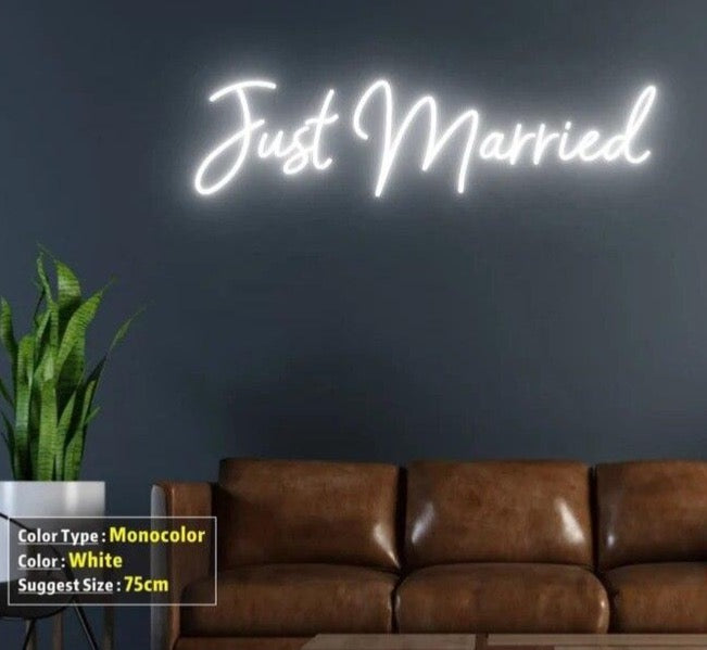 Just Married LED Neon Sign - Large