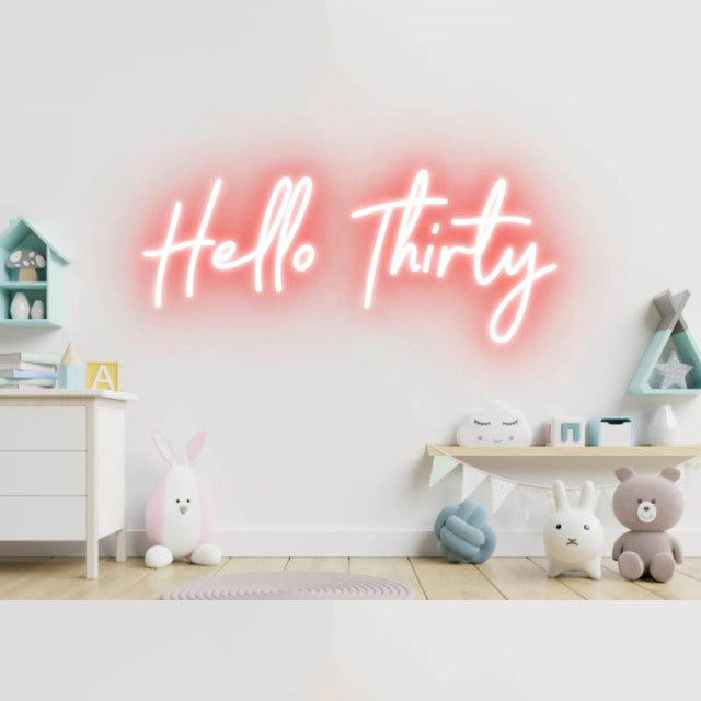 Hello Thirty LED Neon Sign