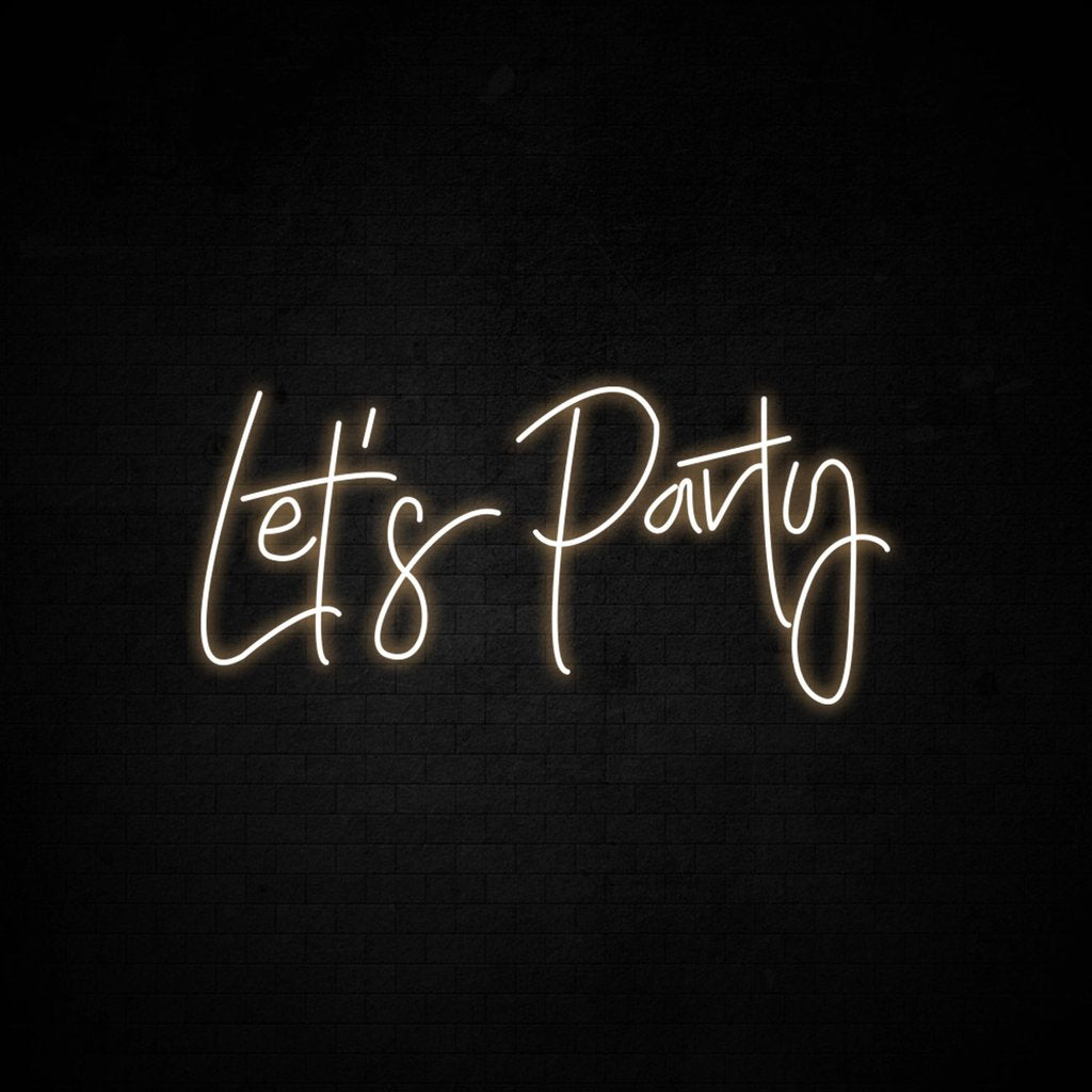 Warm-White-Let's Party-Neon-Sign